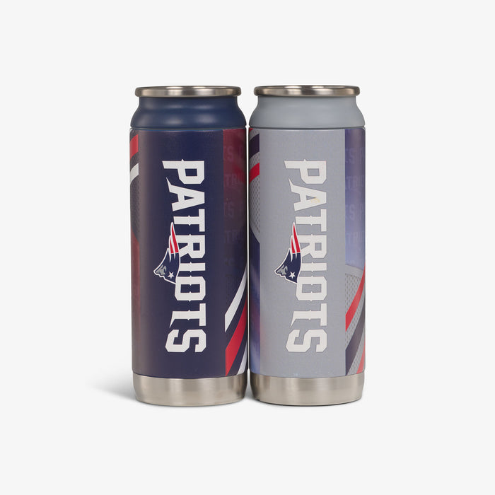 Back View | New England Patriots Home & Away 16 Oz Can 2-Pack::::Durable stainless steel