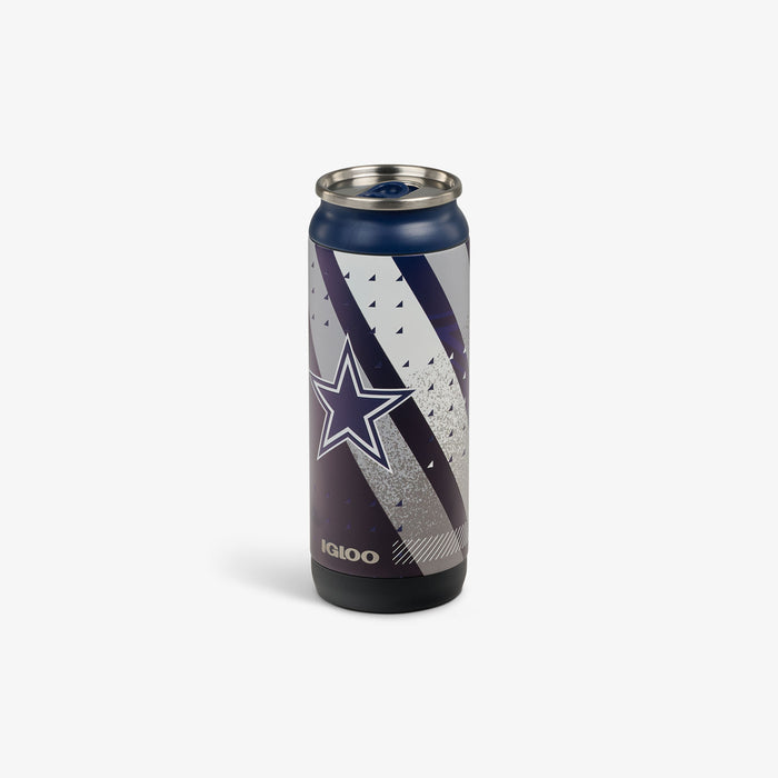 Angle View | NFL 16 Oz Can::Cowboys::Sliding mouth-opening tab
