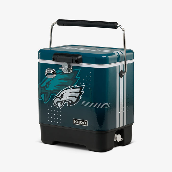 Angle View | NFL  Legacy 20 Qt Cooler::Eagles::Secure & easy to carry