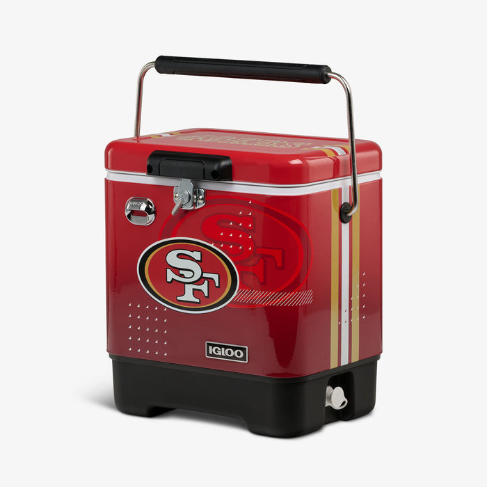 Angle View | NFL  Legacy 20 Qt Cooler::49ers::Secure & easy to carry