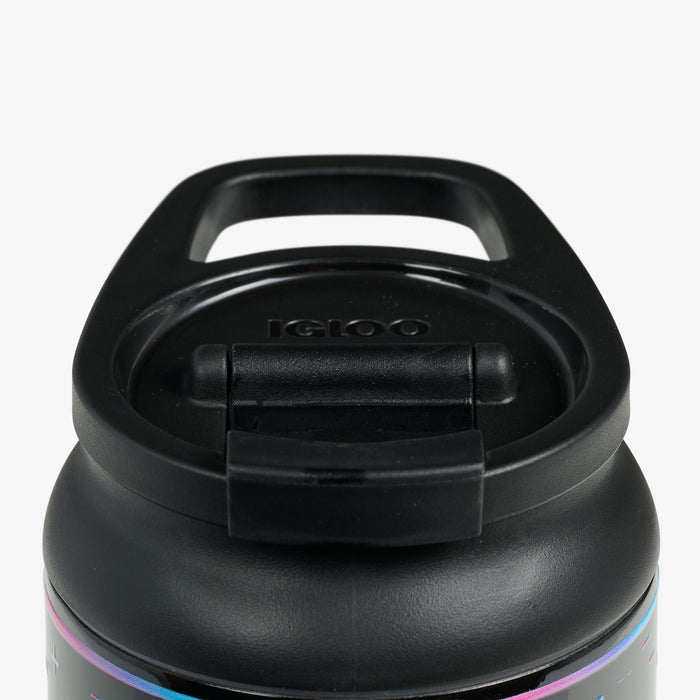 Lid Closed View | NFL Neon Dallas Cowboys 20 Oz Flip ‘n’ Sip Tumbler::::Ergonomic handle