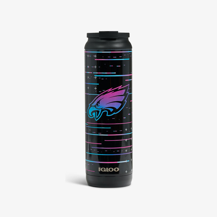 Front View | NFL Neon Philadelphia Eagles 20 Oz Flip ‘n’ Sip Tumbler::::Limited-edition NFL Neon design