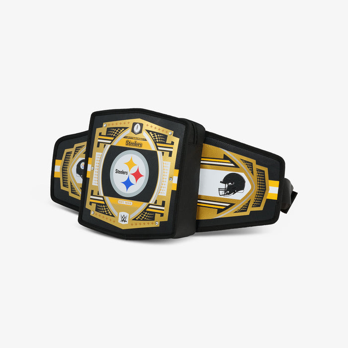 Angle View | NFL WWE Cooler Fanny Pack::Steelers::Adjustable waist strap