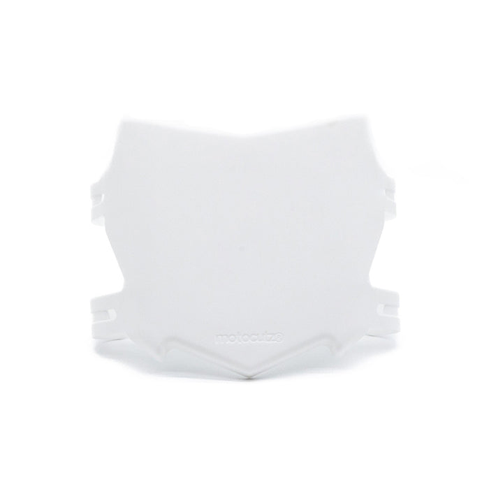 Full front view of the OG MotoCutz Front Plate in White