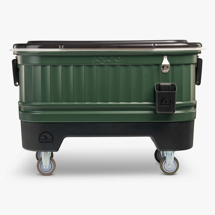Front View | Party Bar 125 Qt Cooler::Oil Green::Holds up to 158 cans