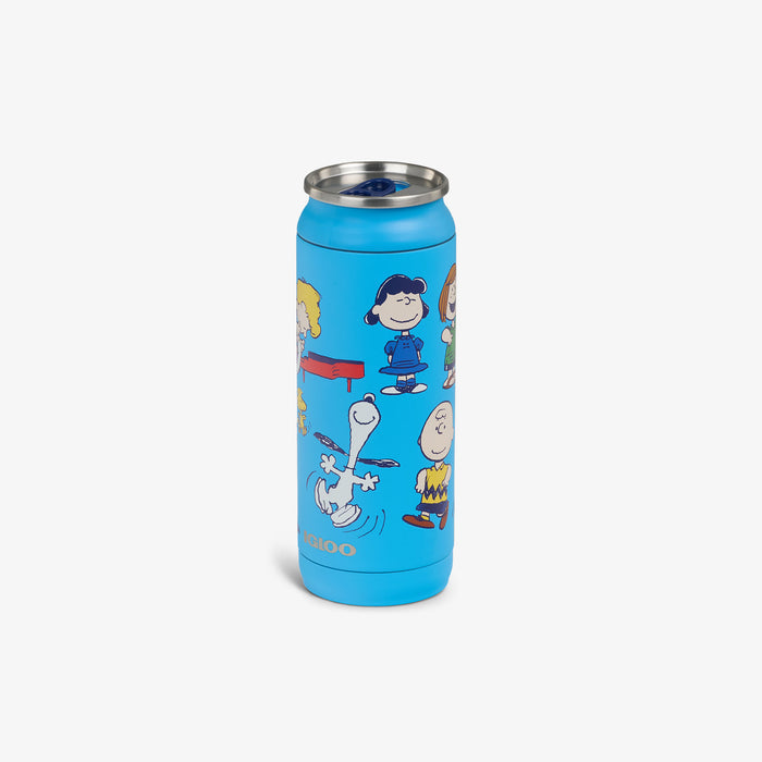 Angle View | Peanuts Dancing 16 Oz Can::::Sliding mouth-opening tab