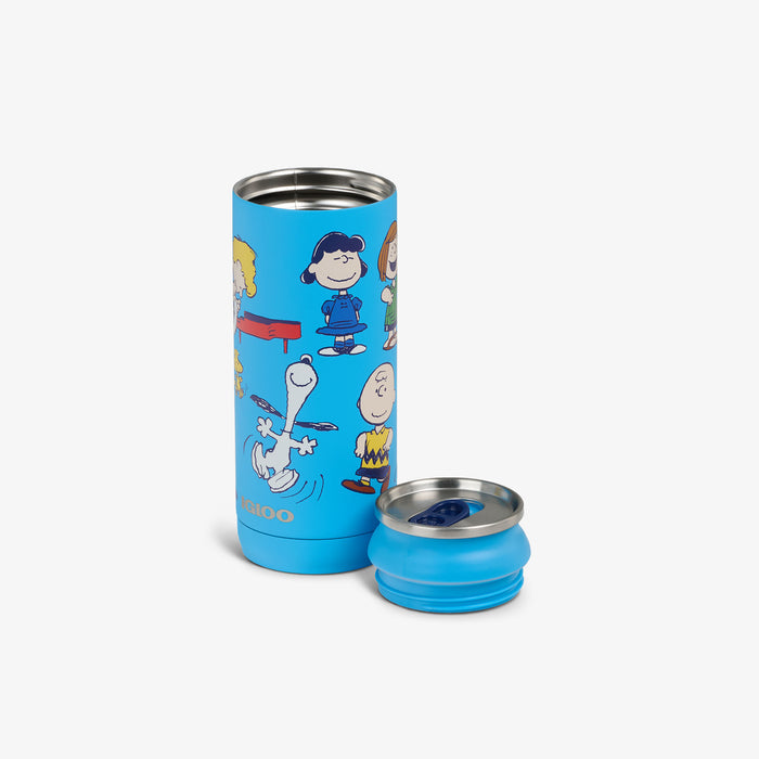 Open View | Peanuts Dancing 16 Oz Can::::Removable, leakproof lid