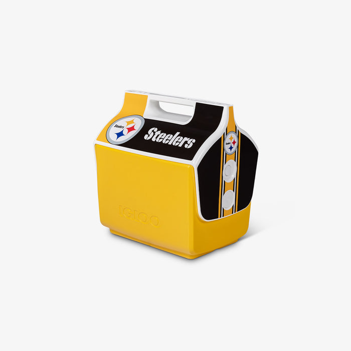 Angle View | Pittsburgh Steelers Little Playmate 7 Qt Cooler::::Trademarked tent-top design