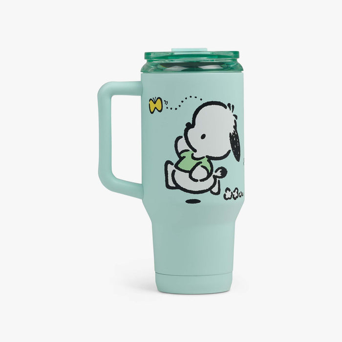 Back View | Pochacco™ 32 Oz Travel Mug::::Fits most cup holders
