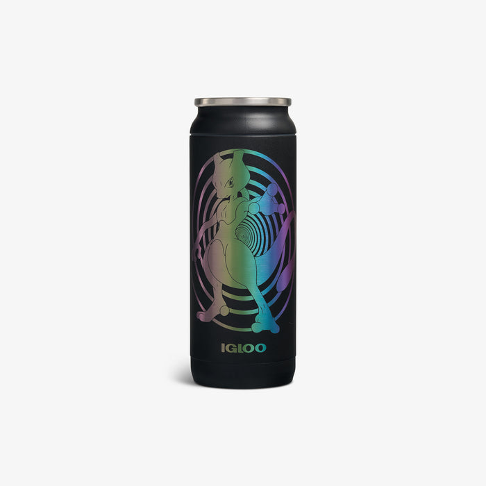 Front View | Pokémon Mew & Mewtwo 16 Oz Can::::Multicolored Pokémon decoration