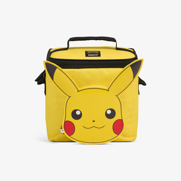 Front View | Pokémon Pikachu Square Lunch Cooler Bag::::Pikachu-shaped pocket
