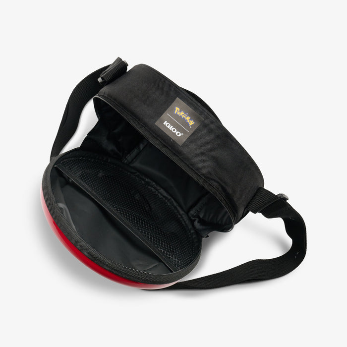Open View | Pokémon Poké Ball Crossbody Cooler::::Interior mesh pocket