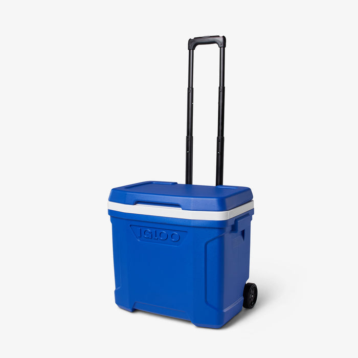 Angle View | Profile II 28 Qt Roller Cooler::Majestic Blue::