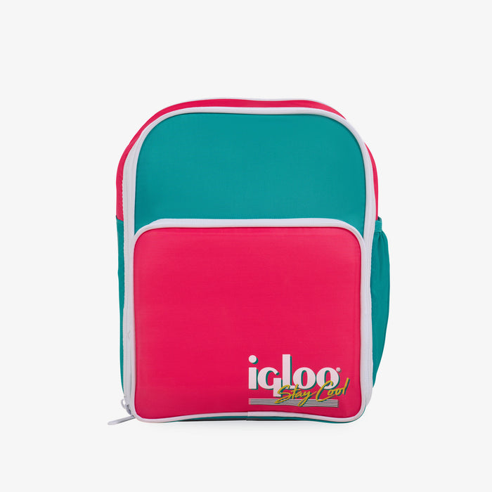 Front View | Retro Mini Convertible Backpack::Jade::Zipper front pocket