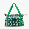 Front View | Retro Packable Puffer 20-Can Cooler Bag::Psychedelic Daisy::Retro colors