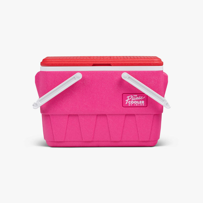 Front View | Retro Picnic Basket 25 Qt Cooler::Tutti Frutti::THERMECOOL™ Insulation
