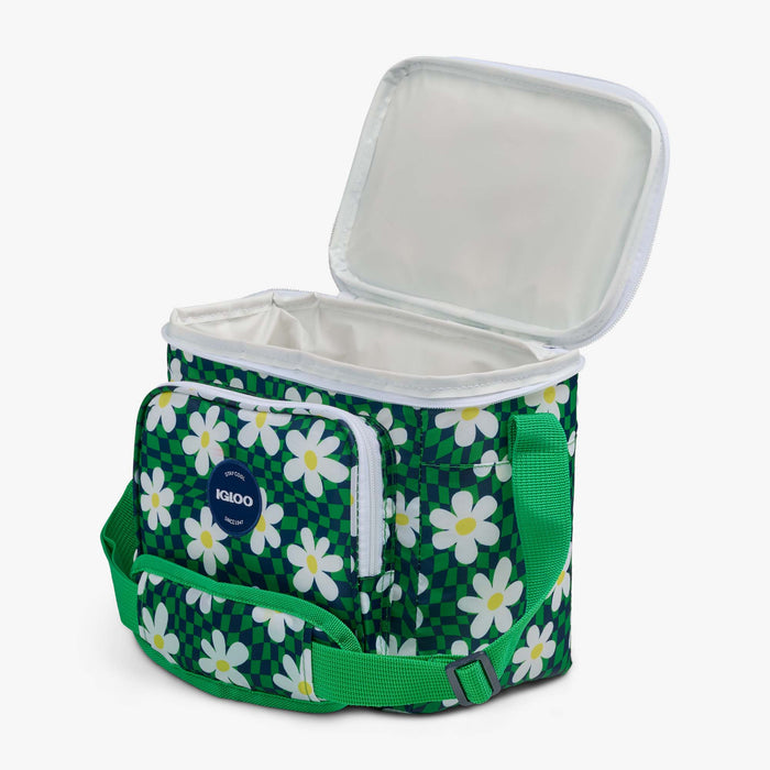 Open View | Retro Square Lunch Bag::Psychedelic Daisy::Antimicrobial liner