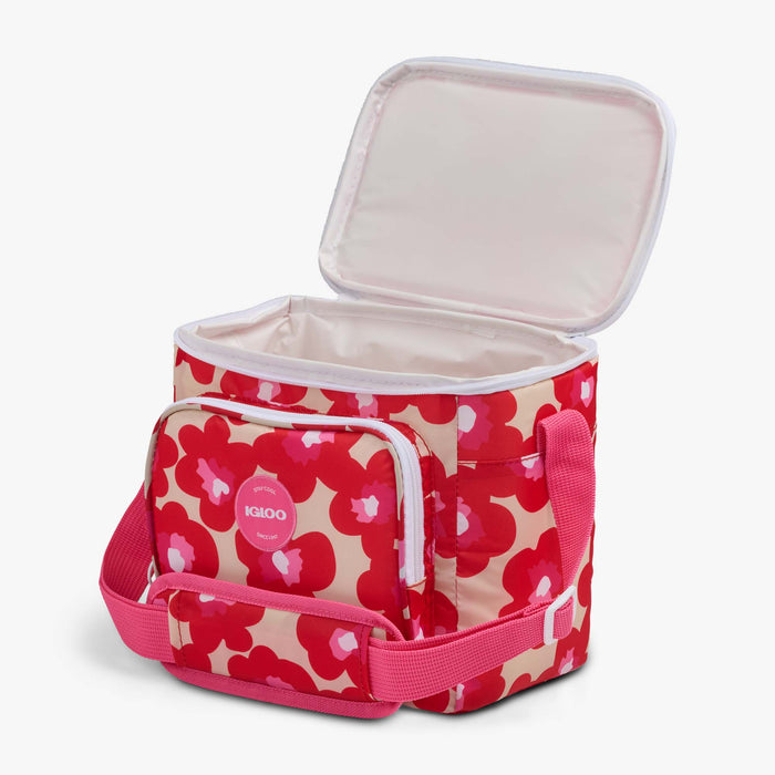Open View  Retro Square Lunch Bag::Mod Floral::Antimicrobial liner