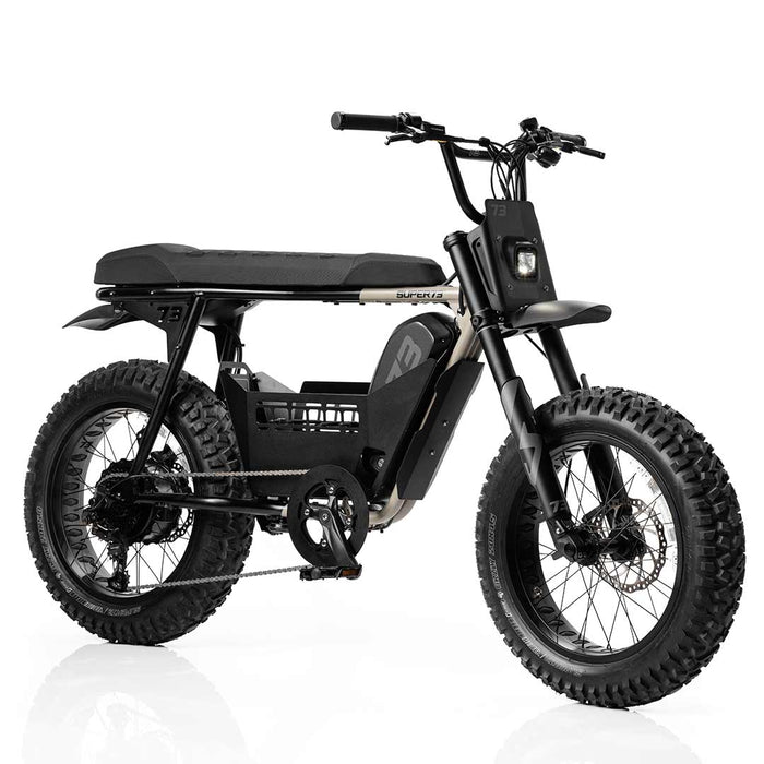 Full side view of the S-Series In-Frame Basket installed on a SUPER73-S Adventure