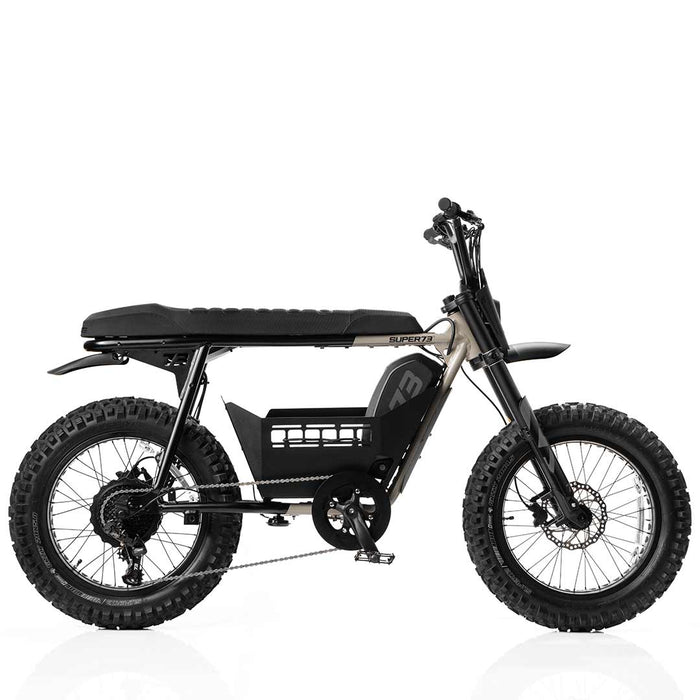 Alternate side view of the S-Series In-Frame Basket installed on a SUPER73-S Adventure