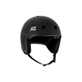 Slight side view of the S1 Retro Lifer E-Bike helmet in black matte @color_black matte
