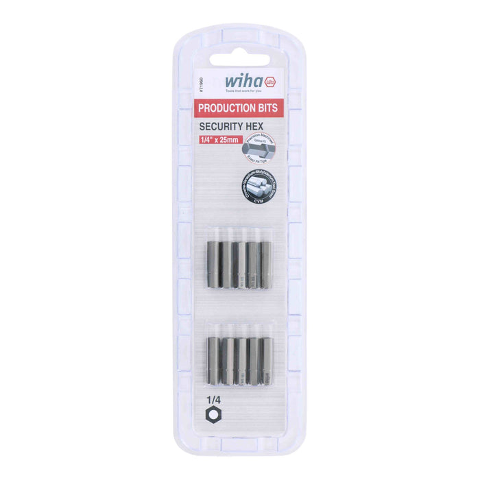 Security Hex Bit 1/4 - 25mm - 10 Pack