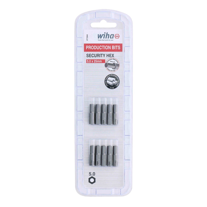 Security Hex Bit 5.0 - 25mm - 10 Pack