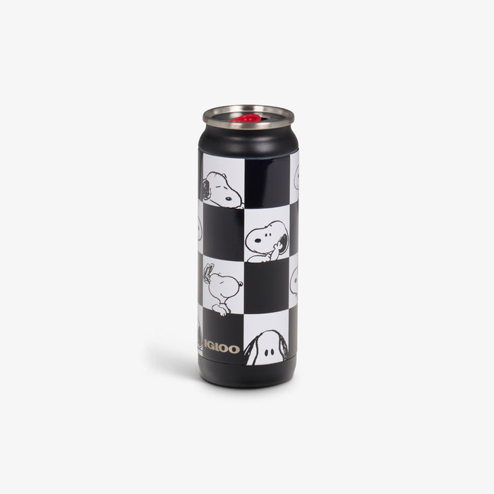 Angle View | Snoopy 16 Oz Can::::Sliding mouth-opening tab