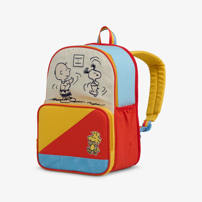 Angle View | Snoopy Disco Party 24-Can Backpack::::Water bottle pockets