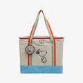 Front View | Snoopy Disco Party Dual Compartment Tote Cooler Bag::::Embroidered dancing Snoopy