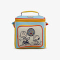 Front View | Snoopy Disco Party Square Lunch Cooler Bag::::Embroidered Snoopy & Charlie Brown