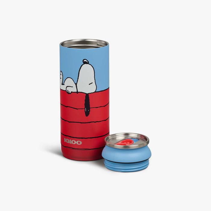 Lid Off View | Snoopy’s Doghouse 16 Oz Can::::Removable, leakproof lid
