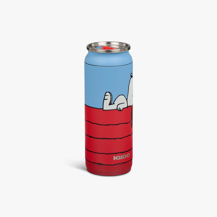 Angle View | Snoopy’s Doghouse 16 Oz Can::::Double-wall, vacuum-insulated