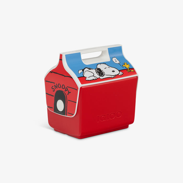 Angle View | Snoopy’s Doghouse Little Playmate 7 Qt Cooler::::Trademarked tent-top design