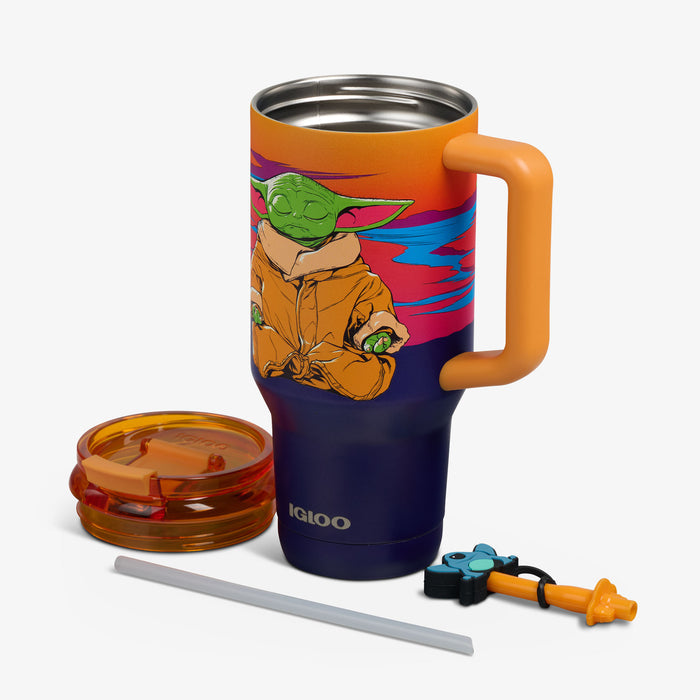 Open View | Star Wars™ Grogu Neon 32 Oz Travel Mug::::Double-wall, vacuum-insulated