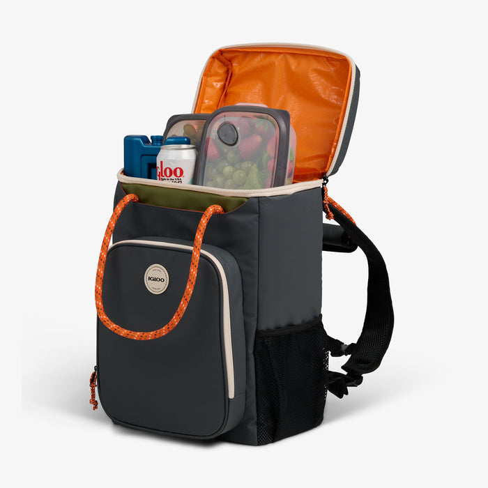 Packed View | Summit 24-Can Backpack::Tactical Gray::MaxCold insulation