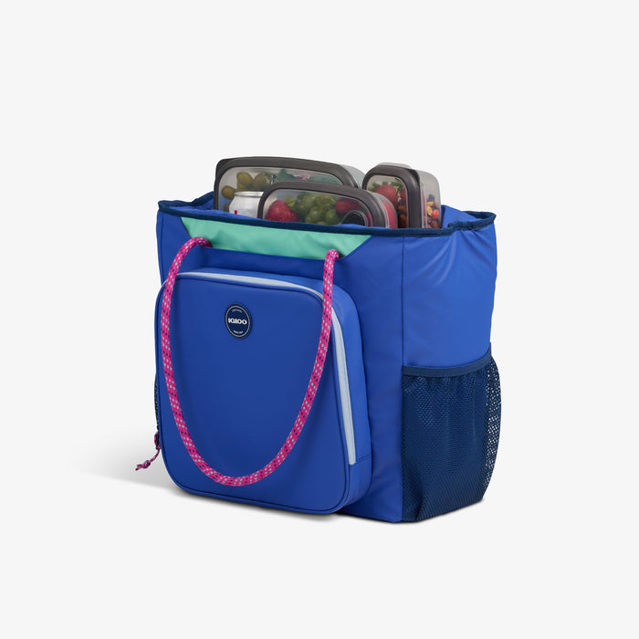 Packed View | Summit 30-Can Tote::Electric Indigo::MaxCold insulation