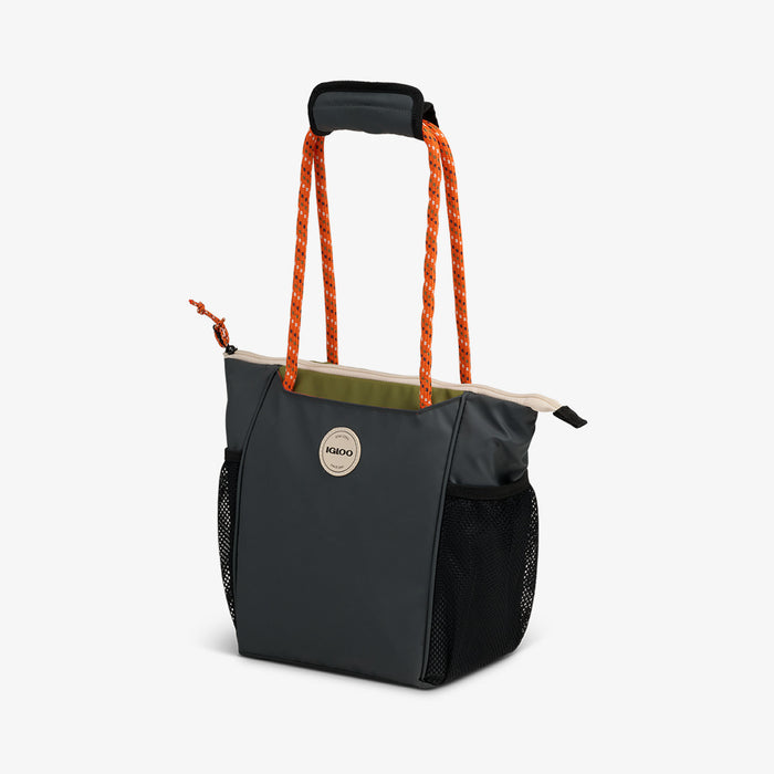 Angle View | Summit 9-Can Tote::Tactical Gray::Accessory pocket