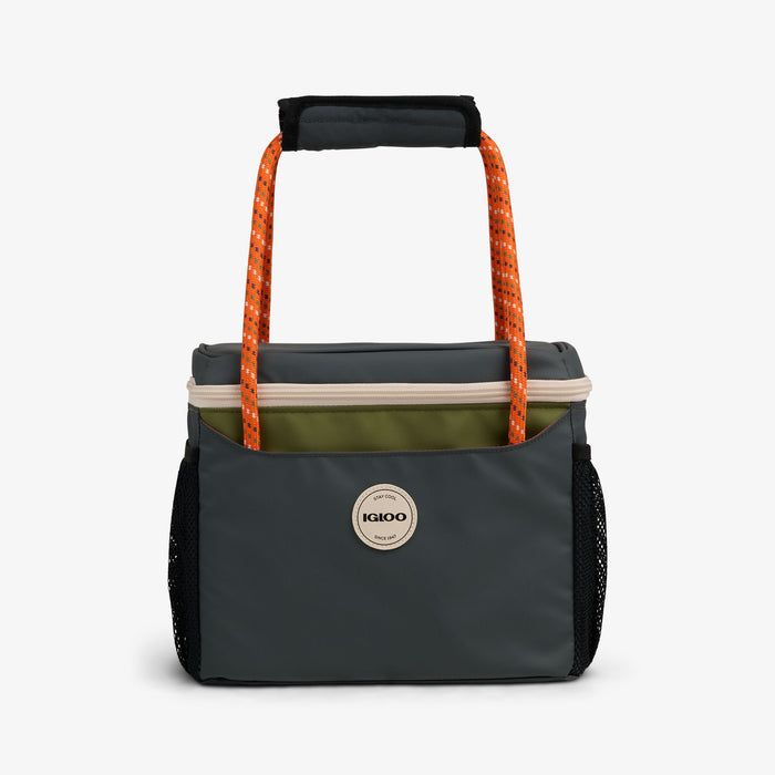 Front View | Summit Cube 12-Can Cooler Bag::Tactical Gray::Rope handles