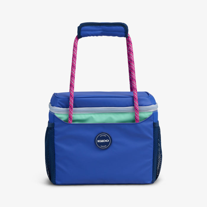Front View | Summit Cube 12-Can Cooler Bag::Electric Indigo::Rope handles