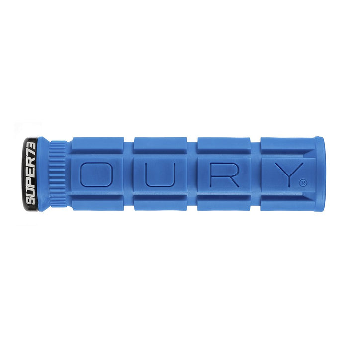 Blue SUPER73 x Oury Single-Sided Locked-On V2 Grip on white background. @color_blue