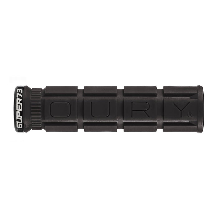 Jet Black SUPER73 x Oury Single-Sided Locked-On V2 Grip on white background. @color_jet black