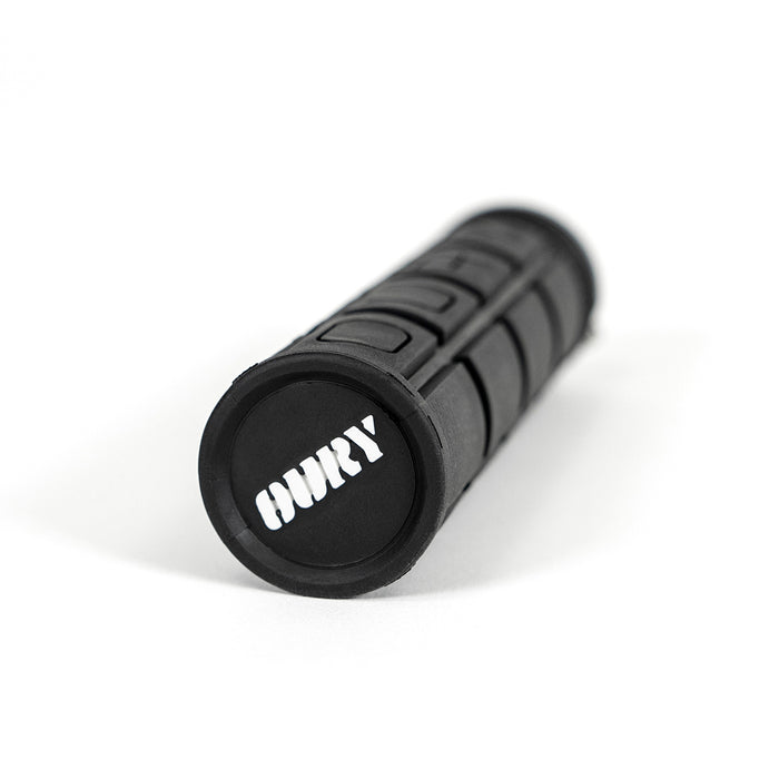 Side view of SUPER73 x Oury Single-Sided Locked-On V2 Grip on white background. @color_jet black