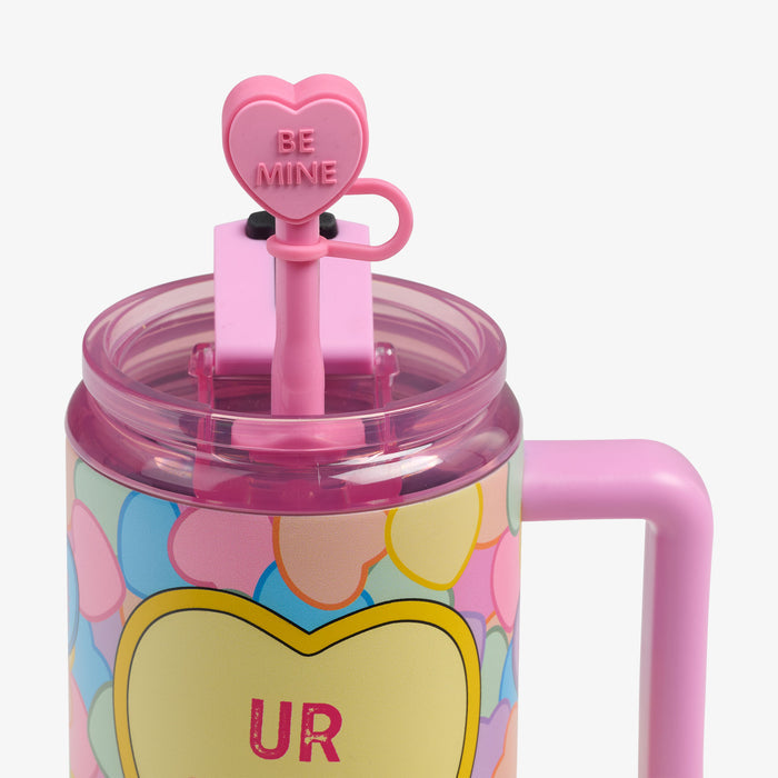 Straw View | Sweethearts® Candies 32 Oz Travel Mug::::Conversation heart straw topper