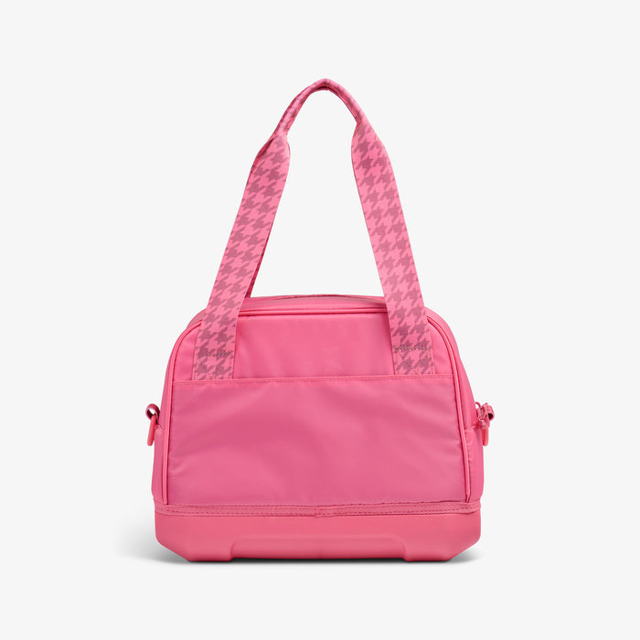 Back View | Tag Along Too 12-Can Satchel Cooler::Thrift Pink::