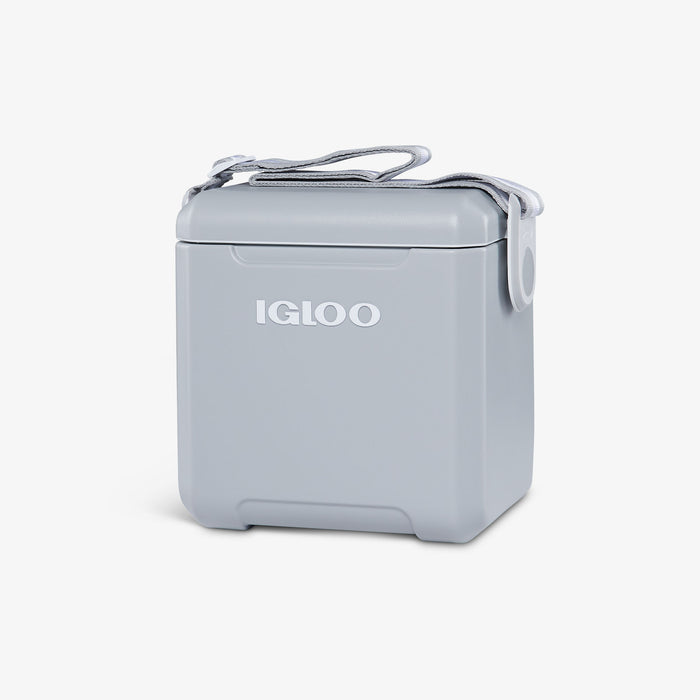 Angle View | Tag Along Too Cooler::Light Gray::Adjustable shoulder strap