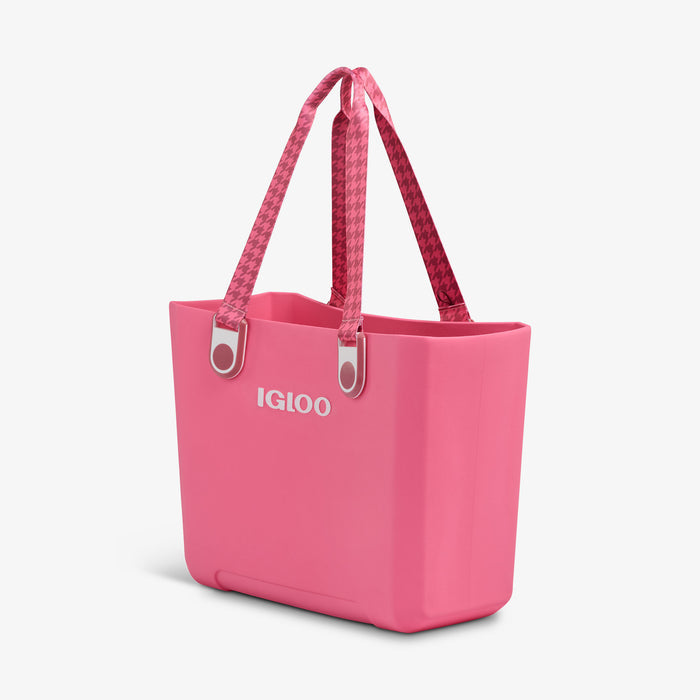 Angle View | Tag Along Too EVA All-Purpose Tote::Thrift Pink::Waterproof exterior