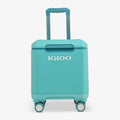 Front View | Tag Along Too Spinner Cooler::Lagoon Teal::360-degree spinner wheels