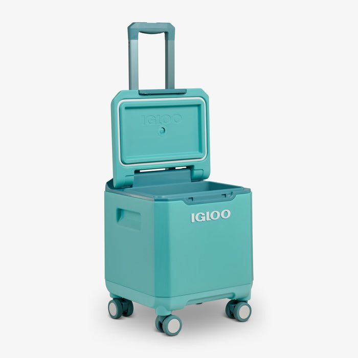 Open View | Tag Along Too Spinner Cooler::Lagoon Teal::Gasketed lid