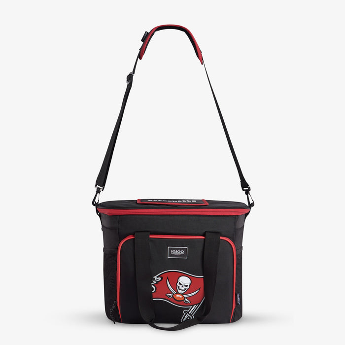 Strap View | Tampa Bay Buccaneers Tailgate Tote::::Adjustable, padded shoulder strap